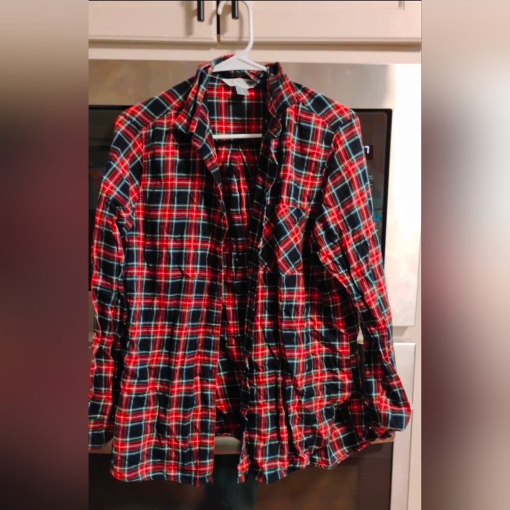 Men's Or Womens Red Plaid Shirt